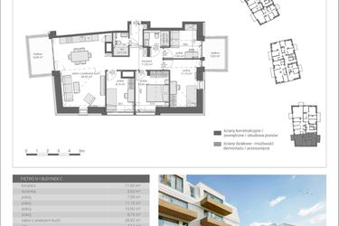 Rzut - Mieszkanie na sprzedaż 5 pokoi o powierzchni 86,36 m² - numer C.M18 w Matemblevo