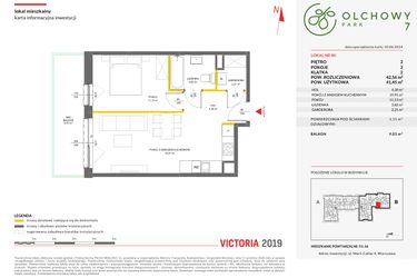 Rzut - Mieszkanie na sprzedaż 2 pokoje o powierzchni 42,56 m² - numer 80 w Olchowy Park VII