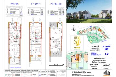 Rzut - Dom na sprzedaż 4 pokoje o powierzchni 114,53 m² - numer L2 w Fort Górczyn - Etap IV