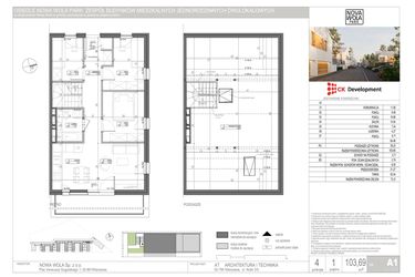 Rzut - Mieszkanie na sprzedaż 4 pokoje o powierzchni 103,69 m² - numer A.1 w Nova Wola Park