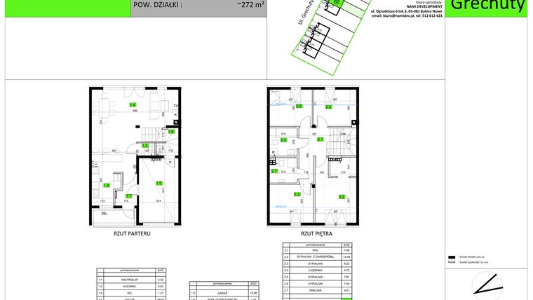 Rzut - Dom na sprzedaż 5 pokoi o powierzchni 114,19 m² - numer B2 w Osiedle Grechuty