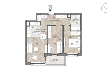 Rzut - Mieszkanie na sprzedaż 3 pokoje o powierzchni 59,19 m² - numer 35 w Apartamenty Czysta
