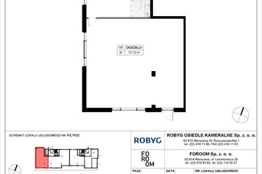 Rzut - Lokal użytkowy na sprzedaż 1 pokój o powierzchni 131,34 m² - numer OK3/C/0/LU1 w Osiedle Kameralne