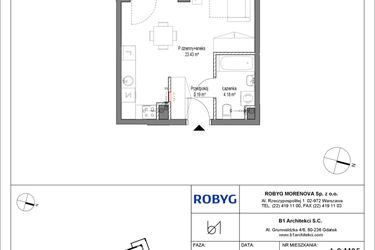Rzut - Mieszkanie na sprzedaż 1 pokój o powierzchni 30,8 m² - numer A.2M05 w Leszczyńskich 2