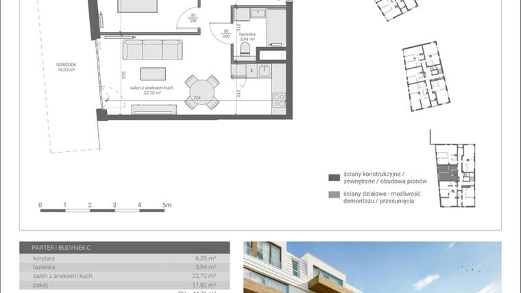 Rzut - Mieszkanie na sprzedaż 2 pokoje o powierzchni 44,71 m² - numer C.M4 w Matemblevo