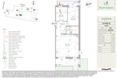 Rzut - Mieszkanie na sprzedaż 3 pokoje o powierzchni 68,47 m² - numer B2M1 w Rytm Natury