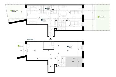 Rzut - Mieszkanie na sprzedaż 1 pokój o powierzchni 116,92 m² - numer AE0001 w Viva Cité 2