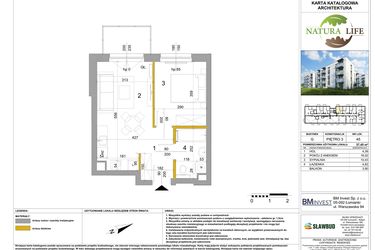 Rzut - Mieszkanie na sprzedaż 2 pokoje o powierzchni 37,44 m² - numer G.45 w Osiedle Natura Life budynki GHI