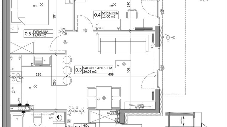 Rzut - Mieszkanie na sprzedaż 3 pokoje o powierzchni 61,65 m² - numer 42A w Osiedle Młodych etap V