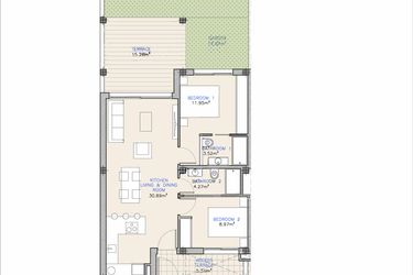 Rzut - Mieszkanie na sprzedaż 2 pokoje o powierzchni 113,11 m² - numer 0.6 w Mieszkania w Los Alcázares - 67948429