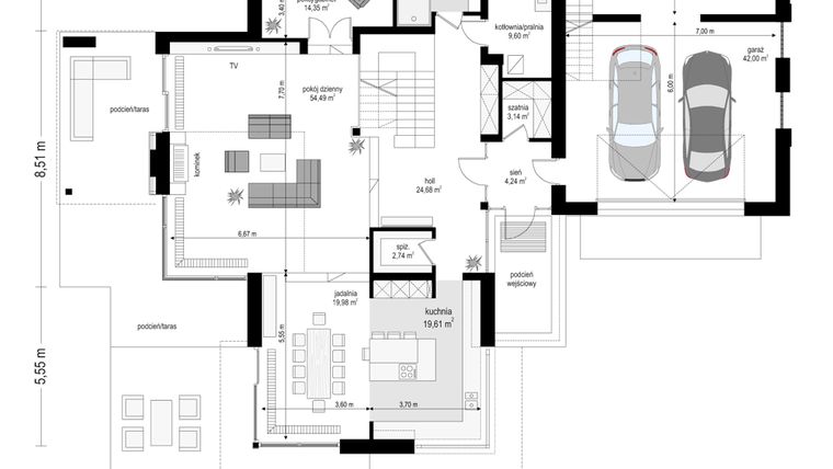 Rzut - Lokal użytkowy na sprzedaż 1 pokój o powierzchni 28,58 m² - numer 1 w Inwestycja Hrubieszów Lokale Użytkowe