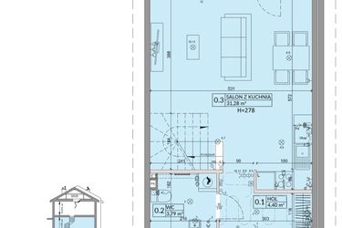 Rzut - Dom na sprzedaż 4 pokoje o powierzchni 77,99 m² - numer 24B w Osiedle Słoneczne etap III