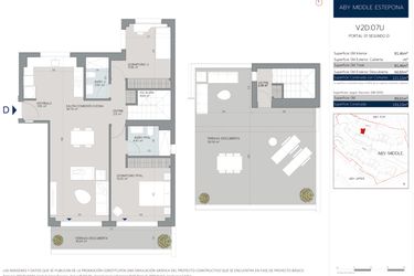 Rzut - Mieszkanie na sprzedaż 2 pokoje o powierzchni 121 m² - numer 1.2.D w Aby Middle