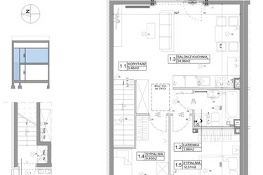 Rzut - Mieszkanie na sprzedaż 3 pokoje o powierzchni 61,95 m² - numer 74 w Boska Ksawerowska V