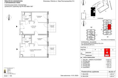 Rzut - Mieszkanie na sprzedaż 4 pokoje o powierzchni 65,93 m² - numer 14 w RZ21