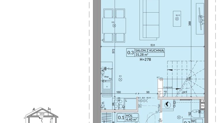 Rzut - Dom na sprzedaż 4 pokoje o powierzchni 77,99 m² - numer 24A w Osiedle Słoneczne etap III