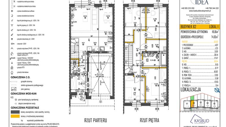 Rzut - Dom na sprzedaż 5 pokoi o powierzchni 116,16 m² - numer 62-L1 w Osiedle Idea etap I