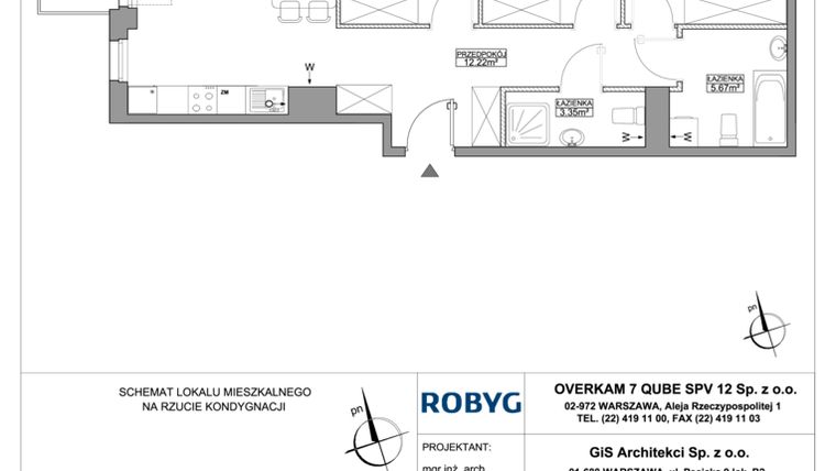 Rzut - Mieszkanie na sprzedaż 4 pokoje o powierzchni 77,79 m² - numer J/1/B/3/7 w Jutrzenki 92