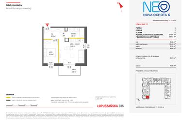 Rzut - Mieszkanie na sprzedaż 2 pokoje o powierzchni 40,11 m² - numer 55 w Neo Nova Ochota 6