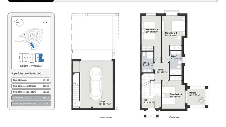Rzut - Dom na sprzedaż 3 pokoje o powierzchni 262,82 m² - numer 1 w Altoasis