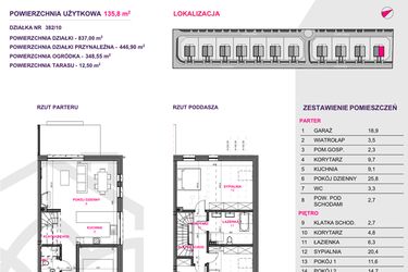 Rzut - Dom na sprzedaż 4 pokoje o powierzchni 140 m² - numer III.A11.M2 w Osiedle Kwiatowe Tarasy etap III