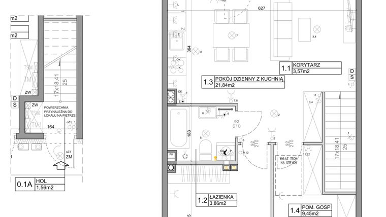 Rzut - Mieszkanie na sprzedaż 3 pokoje o powierzchni 58,82 m² - numer 70 w Manufaktura Marki 2 etap III