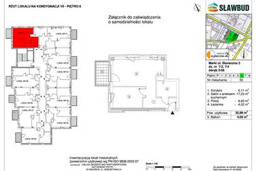 Rzut - Mieszkanie na sprzedaż 2 pokoje o powierzchni 35,99 m² - numer 50 w Osiedle Słoneczna etap 2