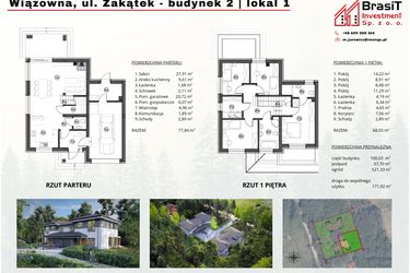 Rzut - Dom na sprzedaż 5 pokoi o powierzchni 145,87 m² - numer B2.1 w Zielony Zakątek
