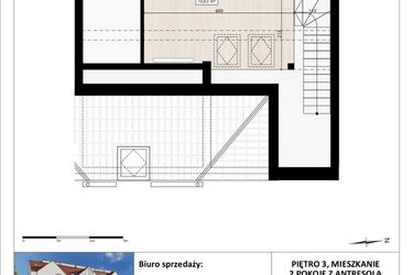 Rzut - Mieszkanie na sprzedaż 2 pokoje o powierzchni 48,88 m² - numer B3/3/37 w Montano bud. B3