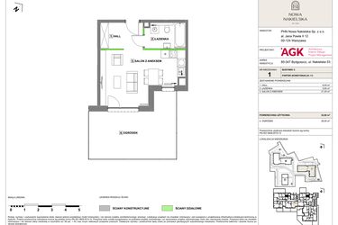 Rzut - Mieszkanie na sprzedaż 1 pokój o powierzchni 32,8 m² - numer NN-C-LM-01 w Nowa Nakielska by PHN