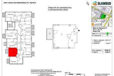 Rzut - Mieszkanie na sprzedaż 1 pokój o powierzchni 29,9 m² - numer 57 w Osiedle Słoneczna etap 2