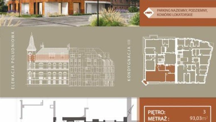 Rzut - Mieszkanie na sprzedaż 3 pokoje o powierzchni 98,89 m² - numer A.3.3 w Browar Jedności