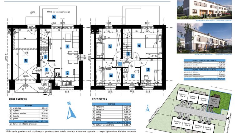 Rzut - Dom na sprzedaż 5 pokoi o powierzchni 101,82 m² - numer 1A w Domy w Bielanach Wrocławskich