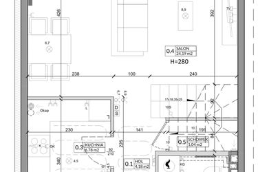 Rzut - Dom na sprzedaż 4 pokoje o powierzchni 86,01 m² - numer 8A w Zielono Mi etap VI