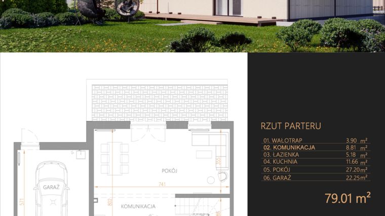 Rzut - Dom na sprzedaż 5 pokoi o powierzchni 143,14 m² - numer A3 w Oaza Tyniecka