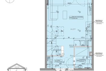 Rzut - Dom na sprzedaż 3 pokoje o powierzchni 63,99 m² - numer 37A w Ogrody Przyjaciół 5 etap IV