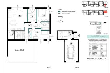 Rzut - Mieszkanie na sprzedaż 4 pokoje o powierzchni 91,36 m² - numer 64-2 w Błonie Bosco