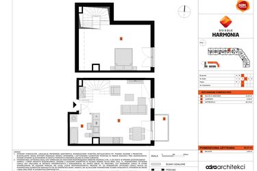 Rzut - Mieszkanie na sprzedaż 1 pokój o powierzchni 64,37 m² - numer C.44 w Osiedle Harmonia