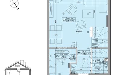 Rzut - Dom na sprzedaż 4 pokoje o powierzchni 82,07 m² - numer 41B w Nova Magdalenka 7 etap IV-VI