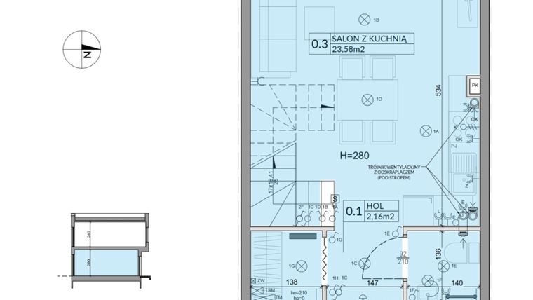 Rzut - Dom na sprzedaż 3 pokoje o powierzchni 61,95 m² - numer 30 w Boska Ksawerowska 2 etap 2