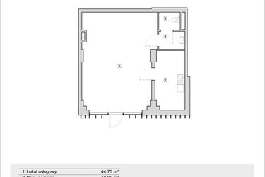 Rzut - Lokal użytkowy na sprzedaż 1 pokój o powierzchni 61,05 m² - numer H2-U-0-4 w Heyki City