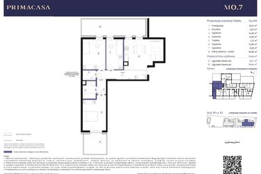 Rzut - Mieszkanie na sprzedaż 4 pokoje o powierzchni 74,84 m² - numer B3 – M0.7 w Primacasa
