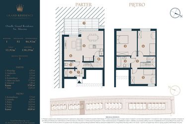 Rzut - Dom na sprzedaż 4 pokoje o powierzchni 86,92 m² - numer I52 w Osiedle Św. Marcina
