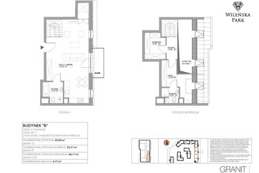 Rzut - Mieszkanie na sprzedaż 2 pokoje o powierzchni 66,11 m² - numer B11 w Wileńska Park