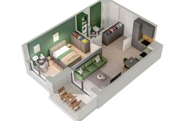 Rzut - Mieszkanie na sprzedaż 2 pokoje o powierzchni 39,19 m² - numer C.2.A w Quercus bud. C