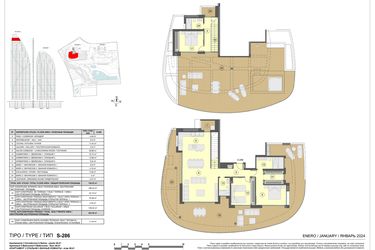 Rzut - Mieszkanie na sprzedaż 3 pokoje o powierzchni 423 m² - numer 40-S-286 w Apartamenty w Benidorm - 28229441