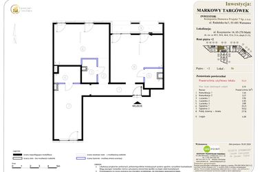Rzut - Mieszkanie na sprzedaż 4 pokoje o powierzchni 95,22 m² - numer 56 w Markowy Targówek