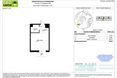 Rzut - Mieszkanie na sprzedaż 1 pokój o powierzchni 28,79 m² - numer 10D/28 w Jasielska 8C etap II