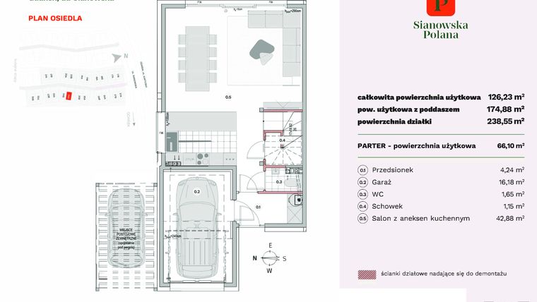 Rzut - Dom na sprzedaż 4 pokoje o powierzchni 126,23 m² - numer 34A w Sianowska Polana