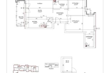 Rzut - Mieszkanie na sprzedaż 3 pokoje o powierzchni 67,32 m² - numer M-09 w Nałęczowska